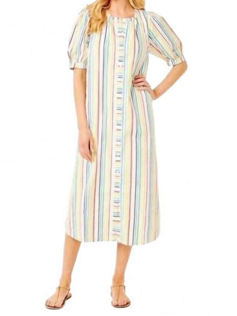NWT Addison Bay Cabana Dress -
Medium / Rainbow Stripe